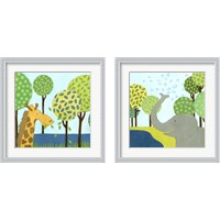 Framed 'Jungle Fun 2 Piece Framed Art Print Set' border=