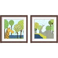 Framed 'Jungle Fun 2 Piece Framed Art Print Set' border=