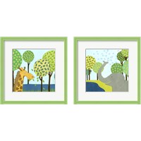 Framed 'Jungle Fun 2 Piece Framed Art Print Set' border=