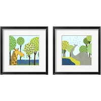 Framed 'Jungle Fun 2 Piece Framed Art Print Set' border=