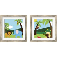 Framed 'Jungle Jamboree 2 Piece Framed Art Print Set' border=