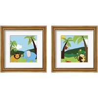 Framed 'Jungle Jamboree 2 Piece Framed Art Print Set' border=