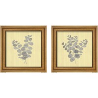 Framed 'Natural Inspiration Eucalyptus Panel Gray & Yellow 2 Piece Framed Art Print Set' border=