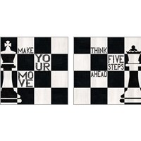 Framed 'Chess 2 Piece Art Print Set' border=
