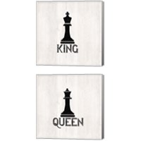 Framed 'Chess King & Queen 2 Piece Canvas Print Set' border=