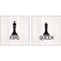 Framed 'Chess King & Queen 2 Piece Art Print Set' border=