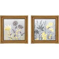 Framed 'Soft Nature Yellow & Grey 2 Piece Framed Art Print Set' border=