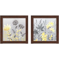 Framed 'Soft Nature Yellow & Grey 2 Piece Framed Art Print Set' border=