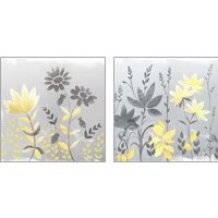 Framed Soft Nature Yellow & Grey 2 Piece Art Print Set