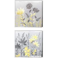 Framed 'Soft Nature Yellow & Grey 2 Piece Canvas Print Set' border=