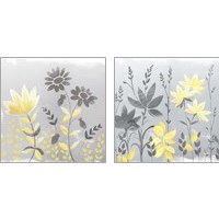 Framed 'Soft Nature Yellow & Grey 2 Piece Art Print Set' border=