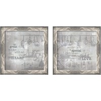 Framed 'Textured Sentiment Kitchen 2 Piece Framed Art Print Set' border=