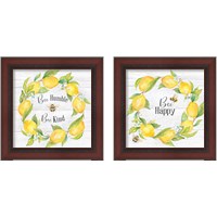 Framed Bees & Lemon Wreath 2 Piece Framed Art Print Set