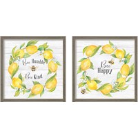 Framed Bees & Lemon Wreath 2 Piece Framed Art Print Set