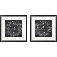 Framed Bee Sentiment Wreath Black 2 Piece Framed Art Print Set