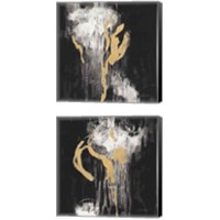 Framed 'Golden Rain 2 Piece Canvas Print Set' border=