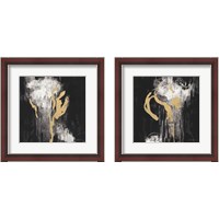 Framed 'Golden Rain 2 Piece Framed Art Print Set' border=