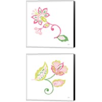 Framed 'Everyday Chinoiserie Flower 2 Piece Canvas Print Set' border=