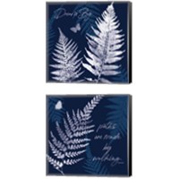 Framed 'Dark True Blue 2 Piece Canvas Print Set' border=