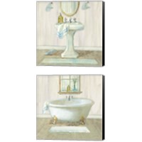Framed 'Farmhouse Bathroom 2 Piece Canvas Print Set' border=