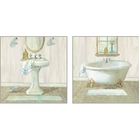 Framed Farmhouse Bathroom 2 Piece Art Print Set