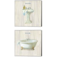 Framed Farmhouse Bathroom 2 Piece Canvas Print Set