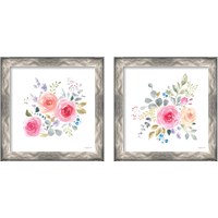 Framed 'Lush Roses  2 Piece Framed Art Print Set' border=