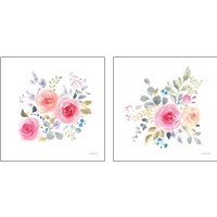 Framed 'Lush Roses  2 Piece Art Print Set' border=