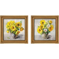 Framed 'Sunflower Still Life 2 Piece Framed Art Print Set' border=