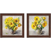 Framed 'Sunflower Still Life 2 Piece Framed Art Print Set' border=