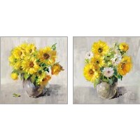 Framed 'Sunflower Still Life 2 Piece Art Print Set' border=