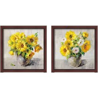 Framed 'Sunflower Still Life 2 Piece Framed Art Print Set' border=
