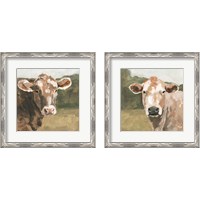 Framed 'On the Pasture 2 Piece Framed Art Print Set' border=