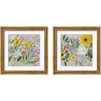 Framed 'Floral Burst 2 Piece Framed Art Print Set' border=