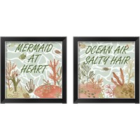 Framed 'Mermaid at Heart 2 Piece Framed Art Print Set' border=