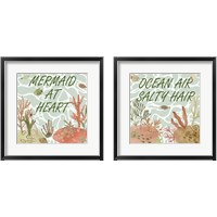Framed 'Mermaid at Heart 2 Piece Framed Art Print Set' border=