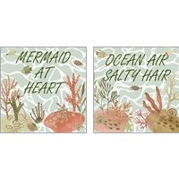 Framed 'Mermaid at Heart 2 Piece Art Print Set' border=