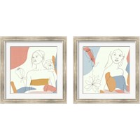 Framed 'Floral Fantasies 2 Piece Framed Art Print Set' border=