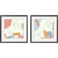 Framed 'Floral Fantasies 2 Piece Framed Art Print Set' border=