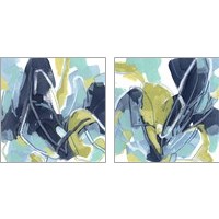Framed 'Blue Tangent 2 Piece Art Print Set' border=