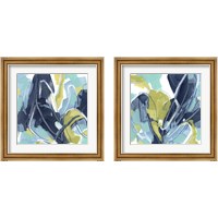 Framed 'Blue Tangent 2 Piece Framed Art Print Set' border=