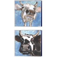 Framed 'Cattle Close-up 2 Piece Canvas Print Set' border=