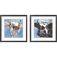 Framed 'Cattle Close-up 2 Piece Framed Art Print Set' border=