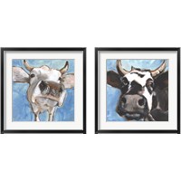 Framed 'Cattle Close-up 2 Piece Framed Art Print Set' border=