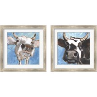 Framed 'Cattle Close-up 2 Piece Framed Art Print Set' border=