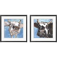 Framed 'Cattle Close-up 2 Piece Framed Art Print Set' border=