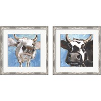 Framed 'Cattle Close-up 2 Piece Framed Art Print Set' border=