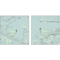 Framed 'Backyard Bird Sketch 2 Piece Art Print Set' border=
