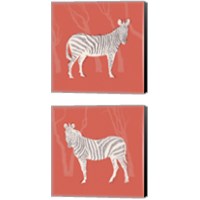 Framed 'Plains Zebra 2 Piece Canvas Print Set' border=