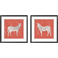 Framed 'Plains Zebra 2 Piece Framed Art Print Set' border=